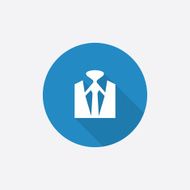 business wear Flat Blue Simple Icon with long shadow