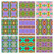 set of different seamless colored vintage geometric pattern N12
