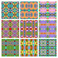 set of different seamless colored vintage geometric pattern N13
