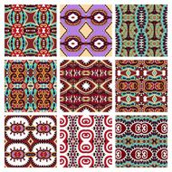 set of different violet colour seamless vintage geometric