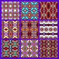 set of different violet colour seamless vintage geometric N3