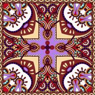 Traditional ornamental floral paisley violet colour bandanna