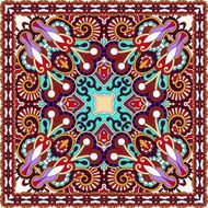 Traditional ornamental floral paisley violet colour bandanna N2