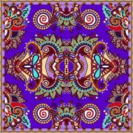 Traditional ornamental floral paisley violet colour bandanna N3