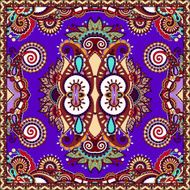 Traditional ornamental floral paisley violet colour bandanna N4