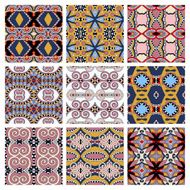 set of different seamless colored vintage geometric pattern N14