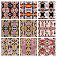 set of different seamless colored vintage geometric pattern N15