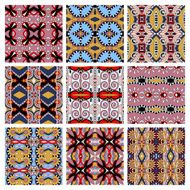set of different seamless colored vintage geometric pattern N16
