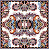 Traditional ornamental floral paisley bandanna Square ornament N12