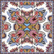 Traditional ornamental floral paisley bandanna Square ornament N14