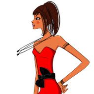 chc girl in red dress