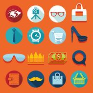 Set of fashion flat icons N42