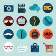 Set of fashion flat icons N44