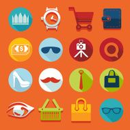 Set of fashion flat icons N45