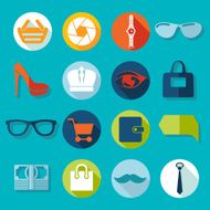 Set of fashion flat icons N46