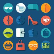 Set of fashion flat icons N48