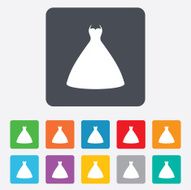 Wedding dress sign icon Elegant bride symbol N3