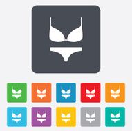 Women bra and panties icon Intimates underwear