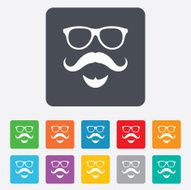 Mustache and Glasses sign icon Hipster symbol N5