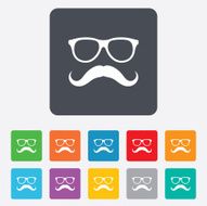 Mustache and Glasses sign icon Hipster symbol N6