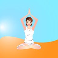 Woman doing yoga vector