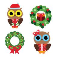 Holiday set with owl