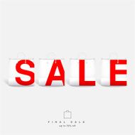 Sale Background With White Empty Bags