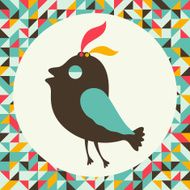 Arrogant bird with vintage background