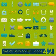 Set of fashion flat icons N49