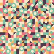 Vintage seamless pattern with large circles and semicircles
