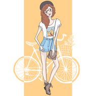 Cute Hipster Fashion Girl