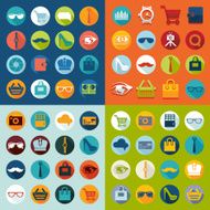 Set of fashion flat icons N50