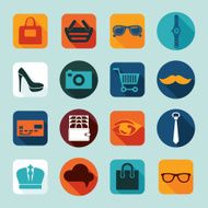 Set of fashion flat icons N51