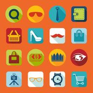 Set of fashion flat icons N52