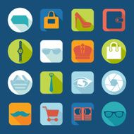Set of fashion flat icons N53