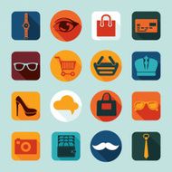 Set of fashion flat icons N54