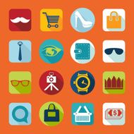 Set of fashion flat icons N55