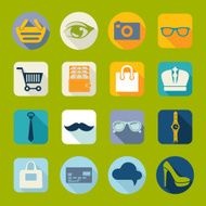 Set of fashion flat icons N57