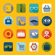 Set of fashion flat icons N58