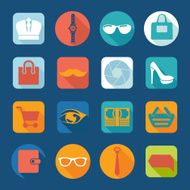 Set of fashion flat icons N59
