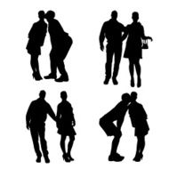 Vector silhouette of dance N21