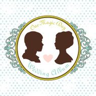 Vector Just married Silhouette in Vintage Frame