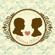 Vector Just married Silhouette in Vintage Frame N2