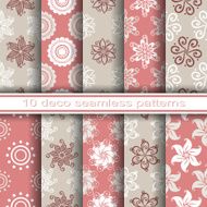 Set of 10 Seamless Decorative Floral Patterns N6