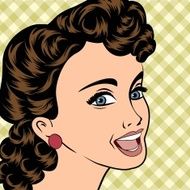 pop art cute retro woman in comics style N3
