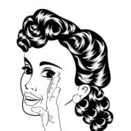 pop art cute retro woman in comics style N4