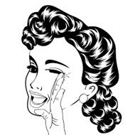 pop art cute retro woman in comics style N5