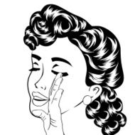 pop art cute retro woman in comics style N6
