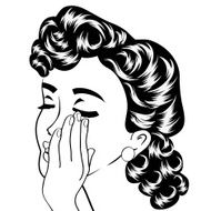 pop art cute retro woman in comics style N8