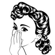 pop art cute retro woman in comics style N9